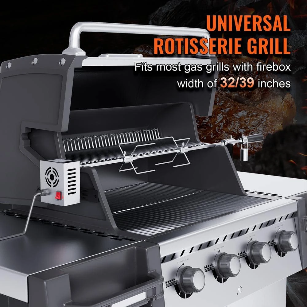 Universal Grill Rotisserie Kit For Grills Electric BBQ Grill W/110-Volt 9 W Motor Stainless Steel Automatic Grilling Kit 8 Universal Grill Rotisserie Kit For Grills Electric BBQ Grill W/110-Volt 9 W Motor Stainless Steel Automatic Grilling Kit - Image 6