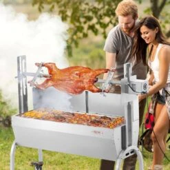 Stainless Steel Rotisserie Grill 46 In. BBQ Hog Rotisserie Roaster With Windscreen Electric Lamb Rotisserie System -Patio Furniture Shop vevor rotisseries hlkd4650w60kg8a4tv1 31 1000