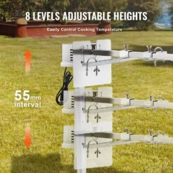 Electric BBQ Rotisserie Grill Kit 46 In. Heavy Duty Grilling Kit With Height Adjustable Universal Roaster Stand -Patio Furniture Shop vevor rotisseries xknn4640w40kgro55v1 1f 1000