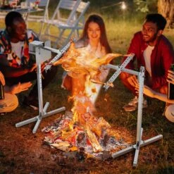 Electric BBQ Rotisserie Grill Kit 46 In. Heavy Duty Grilling Kit With Height Adjustable Universal Roaster Stand -Patio Furniture Shop vevor rotisseries xknn4640w40kgro55v1 31 1000