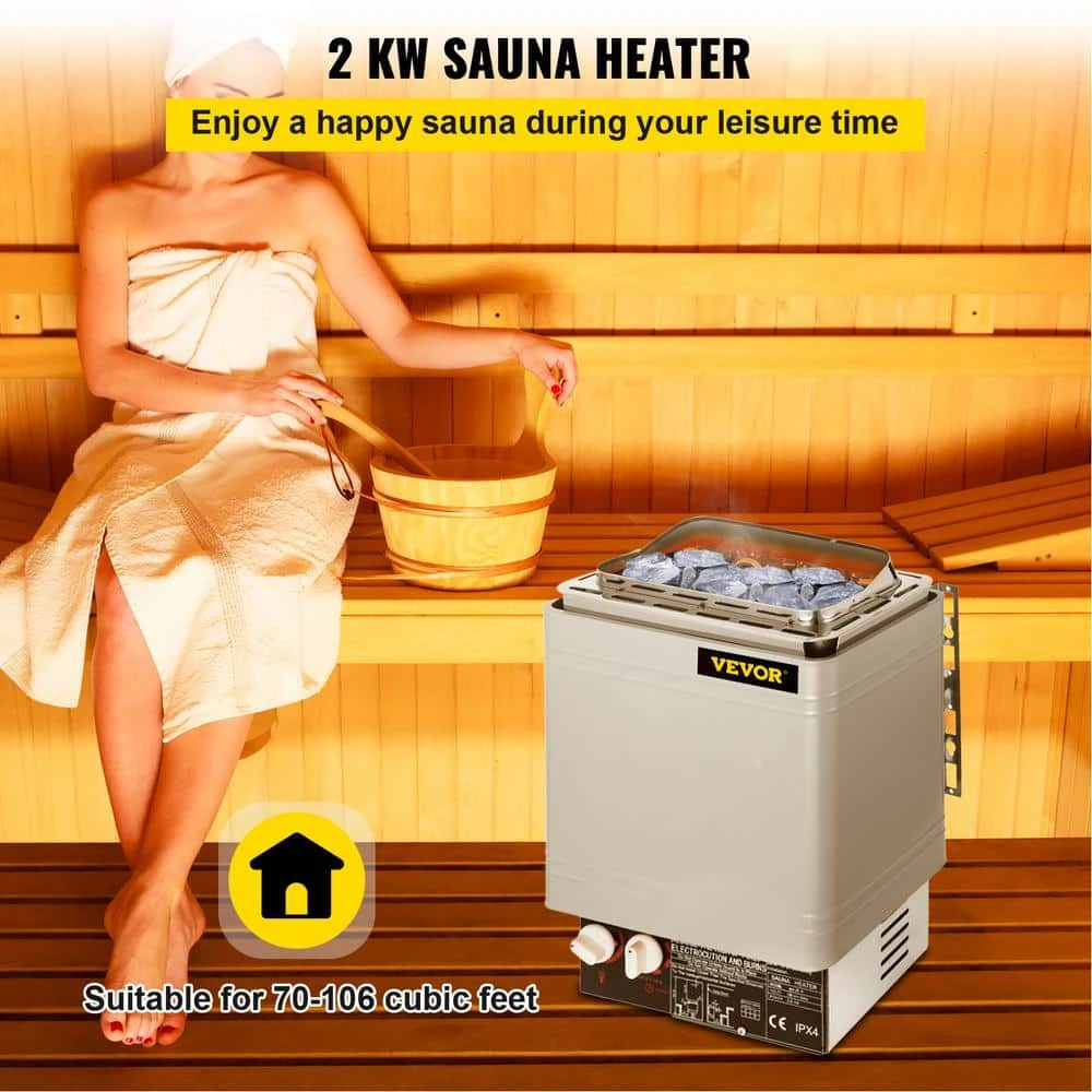 2,000-Watt Sauna Heater 110-Volt -120-Volt Dry Steam Bath Stove With Internal Controller For Spa Sauna Room 4 2,000-Watt Sauna Heater 110-Volt -120-Volt Dry Steam Bath Stove With Internal Controller For Spa Sauna Room - Image 2