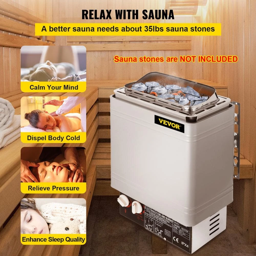2,000-Watt Sauna Heater 110-Volt -120-Volt Dry Steam Bath Stove With Internal Controller For Spa Sauna Room 8 2,000-Watt Sauna Heater 110-Volt -120-Volt Dry Steam Bath Stove With Internal Controller For Spa Sauna Room - Image 6
