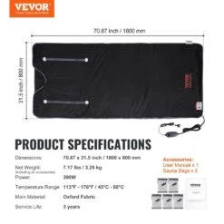Sauna Blanket For Detoxification 5 To 60 Minutes Timer 1-Person Indoor Fabric Frame Infrared Sauna With Time Display -Patio Furniture Shop vevor saunas hwsntnjb3171tljs8v1 0117 76 1000