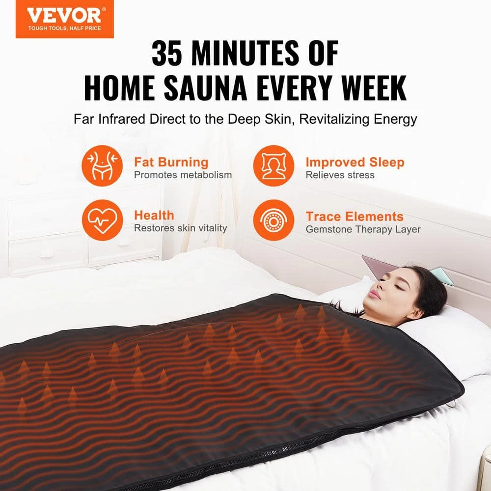 Sauna Blanket For Detoxification 1 To 6 Level Temp 1-Person Indoor Fabric Frame Infrared Sauna 75 In. X 35 In. Sauna Bag 4 Sauna Blanket For Detoxification 1 To 6 Level Temp 1-Person Indoor Fabric Frame Infrared Sauna 75 In. X 35 In. Sauna Bag - Image 2