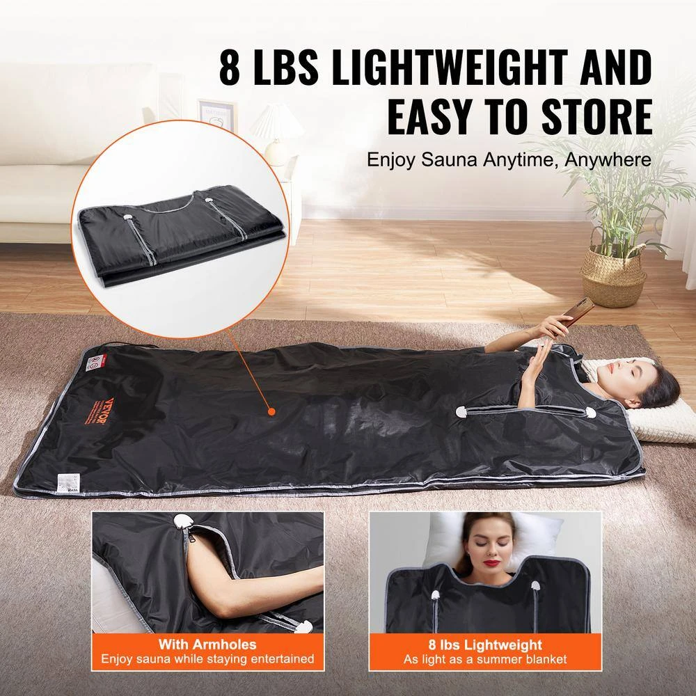 Sauna Blanket For Detoxification 1 To 6 Level Adjustable Temp 1-Person Indoor Fabric Frame Infrared Sauna Portable Sauna 6 Sauna Blanket For Detoxification 1 To 6 Level Adjustable Temp 1-Person Indoor Fabric Frame Infrared Sauna Portable Sauna - Image 4
