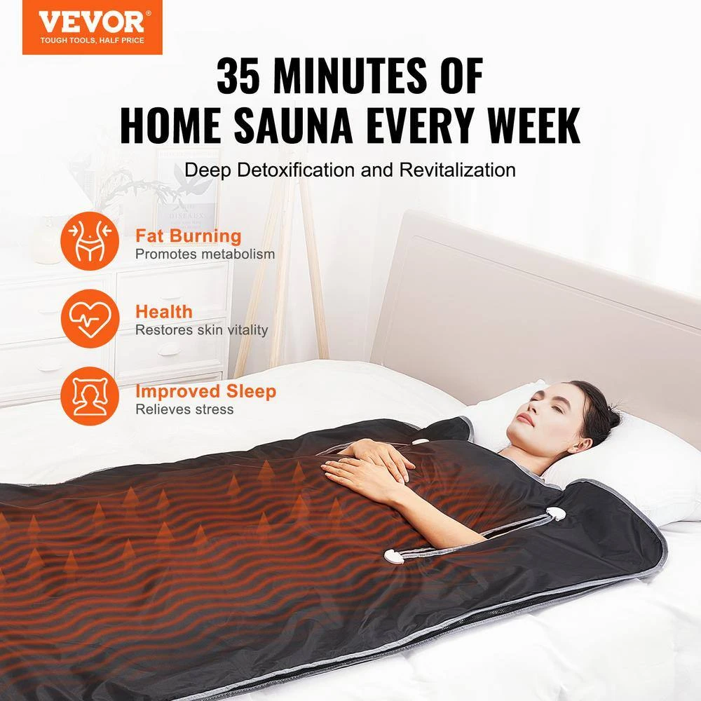 Sauna Blanket For Detoxification 1 To 6 Level Adjustable Temp 1-Person Indoor Fabric Frame Infrared Sauna Portable Sauna 4 Sauna Blanket For Detoxification 1 To 6 Level Adjustable Temp 1-Person Indoor Fabric Frame Infrared Sauna Portable Sauna - Image 2