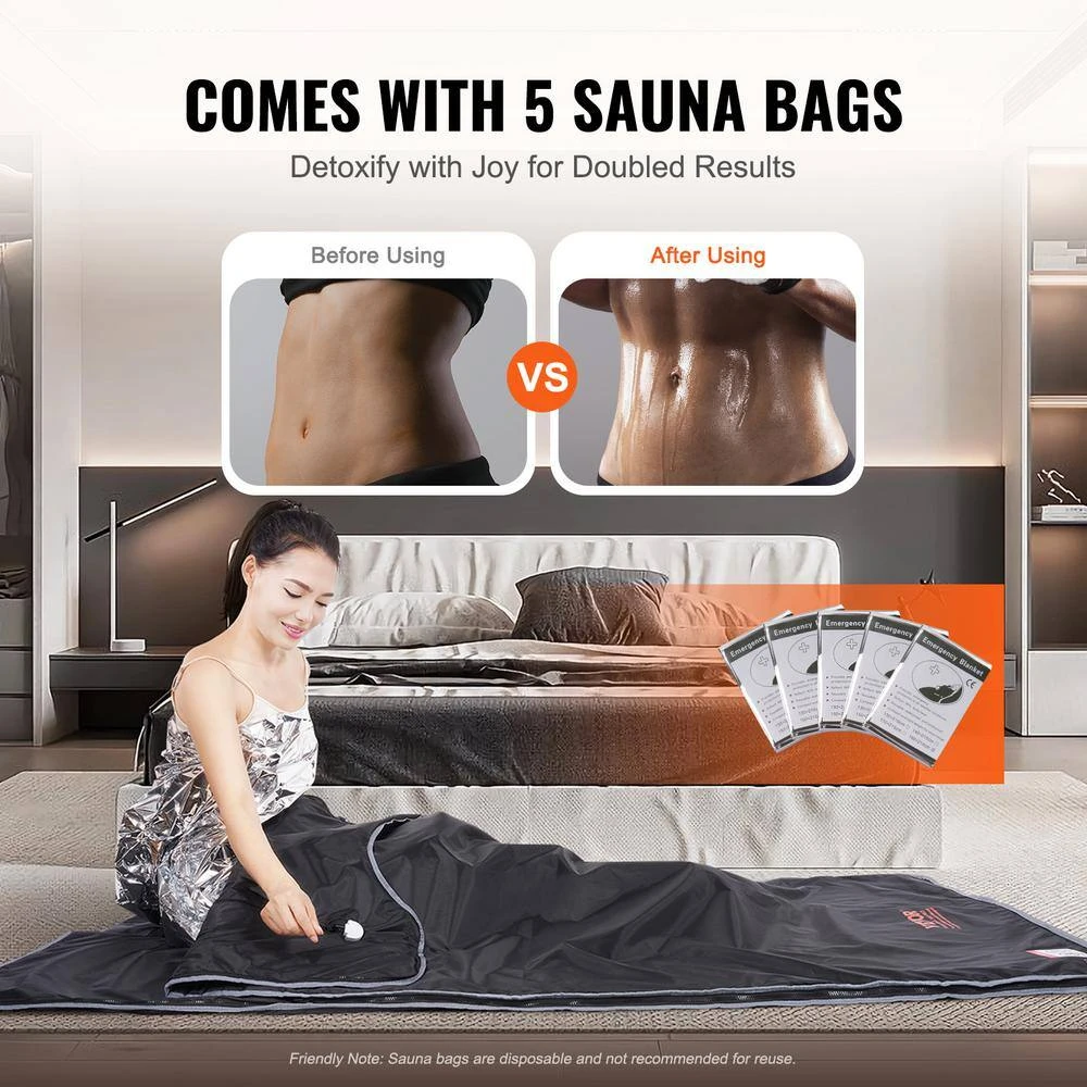 Sauna Blanket For Detoxification 1 To 6 Level Adjustable Temp 1-Person Indoor Fabric Frame Infrared Sauna Portable Sauna 8 Sauna Blanket For Detoxification 1 To 6 Level Adjustable Temp 1-Person Indoor Fabric Frame Infrared Sauna Portable Sauna - Image 6
