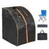 Portable Sauna Tent 1-Person Indoor Metal Frame Material 1050-Watt Infrared Sauna With Foldable Chair Storage Bag -Patio Furniture Shop vevor saunas yhwbxssn1050i3ew6v1 64 1000