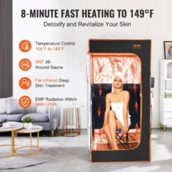 Portable Sauna Tent,1400 Watt Personal Sauna Kit For Home Spa,Time & Temperature Remote Control, Black -Patio Furniture Shop vevor saunas yhwbxssnqccs9jzufv1 4f 1000
