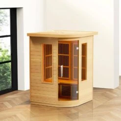 Far Infrared Wooden Sauna 2-Person Indoor Hemlock Sauna Room Home Low EMF Far Infrared Sauna With Tempered Glass Door -Patio Furniture Shop vevor saunas yhwmzsnf2rtsm1k2ev1 31 1000
