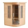 Far Infrared Wooden Sauna 2-Person Indoor Hemlock Sauna Room Home Low EMF Far Infrared Sauna With Tempered Glass Door