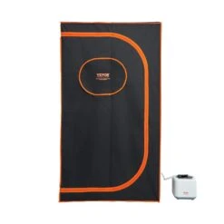 Portable Steam Sauna Tent 1000-Watt 1-Person Indoor Steel Frame Infrared Sauna With Chair Soothing Heated Body Therapy