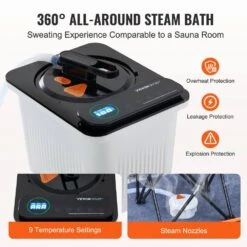 Portable Steam Sauna Tent 1-Person Indoor Metal Frame Material Portable Sauna 1600-Watt With Visible Window, Black 12 Portable Steam Sauna Tent 1-Person Indoor Metal Frame Material Portable Sauna 1600-Watt With Visible Window, Black -Patio Furniture Shop vevor saunas zqbxssn1600w7nbqqv1 1f 1000