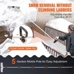 Snow Roof Rake 25 In. Blade Snow Removal Tool 21 Ft. Reach Aluminium Roof Shovel Roll Wheels Snow Blowers 12 Snow Roof Rake 25 In. Blade Snow Removal Tool 21 Ft. Reach Aluminium Roof Shovel Roll Wheels Snow Blowers -Patio Furniture Shop vevor snow blower parts wdp21ycgbslhb0e8ev0 1f 1000