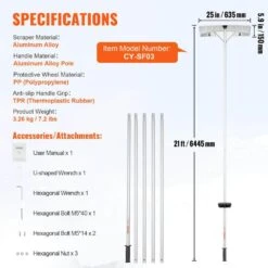 Snow Roof Rake 25 In. Blade Snow Removal Tool 21 Ft. Reach Aluminium Roof Shovel Roll Wheels Snow Blowers 15 Snow Roof Rake 25 In. Blade Snow Removal Tool 21 Ft. Reach Aluminium Roof Shovel Roll Wheels Snow Blowers -Patio Furniture Shop vevor snow blower parts wdp21ycgbslhb0e8ev0 76 1000