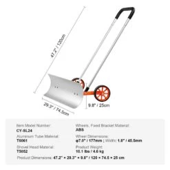 30 In. Snow Shovel 43.31 In. U-shaped Aluminum Handle And Aluminum Alloy Blade Span Snow Shovel Pusher For Snow Removal -Patio Furniture Shop vevor snow shovels xcgtc30inch18fgimv0 76 1000