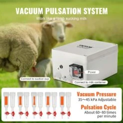 Goat Milking Machine, 3 L 304 Stainless Steel Bucket, Electric Automatic Pulsation Vacuum Milker, Portable Milker -Patio Furniture Shop vevor specialty garden tools bxsjnjcd3l3042gl5v1 1f 1000