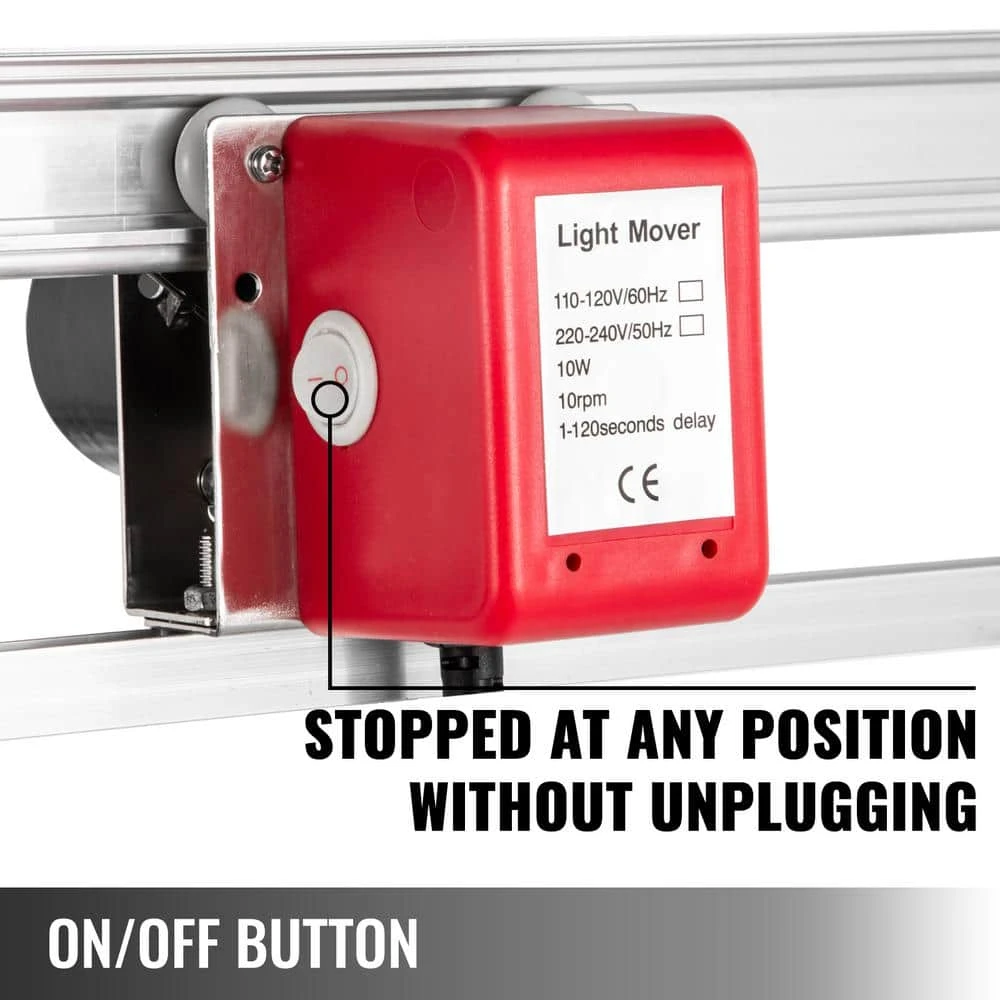 10 R/min Adjustable Indoor Grow Light Mover Track Rail Mover Kit 10.8 Ft. Hydroponic Lighting System For Greenhouse 7 10 R/min Adjustable Indoor Grow Light Mover Track Rail Mover Kit 10.8 Ft. Hydroponic Lighting System For Greenhouse - Image 5