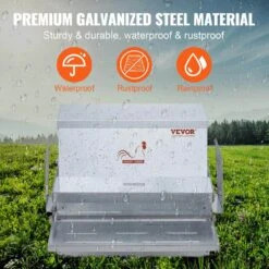 Automatic Chicken Feeder Galvanized Steel Poultry Feeder 25 Lbs. 10 Chickens -Patio Furniture Shop vevor specialty garden tools jqwlq25lbs00d0c1zv0 44 1000