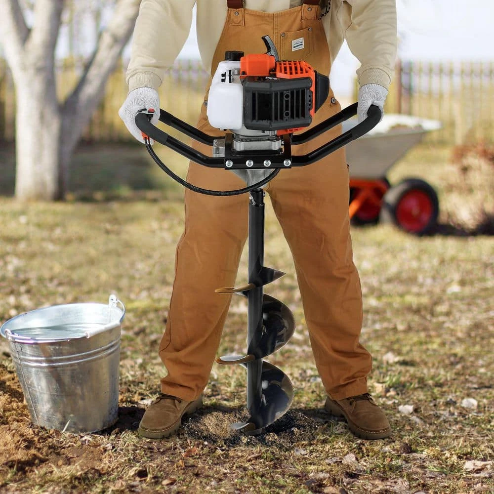Post Hole Digger, 43cc 1250W Auger Post Hole Digger, Gas Powered Earth Digger With 8 In. Earth Auger Drill Bit 10 Post Hole Digger, 43cc 1250W Auger Post Hole Digger, Gas Powered Earth Digger With 8 In. Earth Auger Drill Bit - Image 8