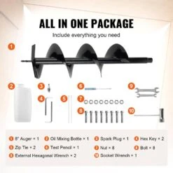 Post Hole Digger, 43cc 1250W Auger Post Hole Digger, Gas Powered Earth Digger With 8 In. Earth Auger Drill Bit 15 Post Hole Digger, 43cc 1250W Auger Post Hole Digger, Gas Powered Earth Digger With 8 In. Earth Auger Drill Bit -Patio Furniture Shop vevor specialty garden tools rylxzg43cc10853buv0 v0812 fa 1000