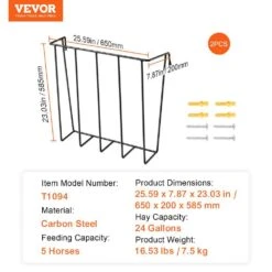 Livestock Hay Feeder, 24 Gal. Large Capacity, 2-Packs Heavy-Duty Steel Goat Hay Rack, 27 In. Long Wall Mounted -Patio Furniture Shop vevor specialty garden tools scwsq271025izy7hdv0 76 1000