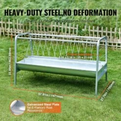 Livestock Hay Feeder, 2 In 1 Grain And Hay Feeder, 80-Gal. Capacity Pasture Feeder, 59 In. Long Goat Hay Feeder -Patio Furniture Shop vevor specialty garden tools scwsq5919633ey63vv0 4f 1000