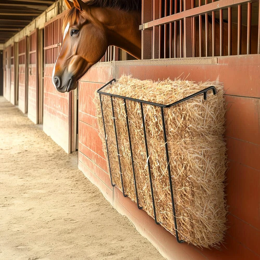 Livestock Hay Feeder, 24 Gal. Large Capacity, Heavy-Duty Steel Goat Hay Rack, 27 In. Long Wall Mounted Horse Hay Holder 10 Livestock Hay Feeder, 24 Gal. Large Capacity, Heavy-Duty Steel Goat Hay Rack, 27 In. Long Wall Mounted Horse Hay Holder - Image 8