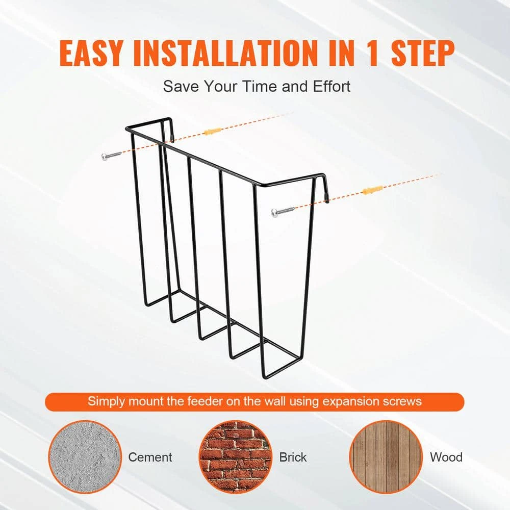 Livestock Hay Feeder, 24 Gal. Large Capacity, Heavy-Duty Steel Goat Hay Rack, 27 In. Long Wall Mounted Horse Hay Holder 8 Livestock Hay Feeder, 24 Gal. Large Capacity, Heavy-Duty Steel Goat Hay Rack, 27 In. Long Wall Mounted Horse Hay Holder - Image 6