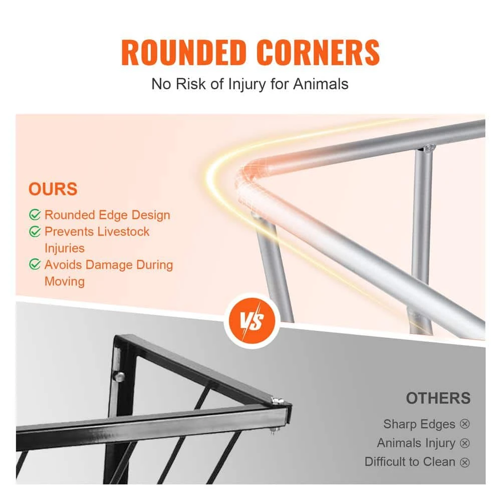 Livestock Hay Feeder, 18.5 Gal. Large Capacity, Heavy-Duty Steel Goat Hay Rack, 24.4 In. Long Wall Mounted Hay Holder 6 Livestock Hay Feeder, 18.5 Gal. Large Capacity, Heavy-Duty Steel Goat Hay Rack, 24.4 In. Long Wall Mounted Hay Holder - Image 4