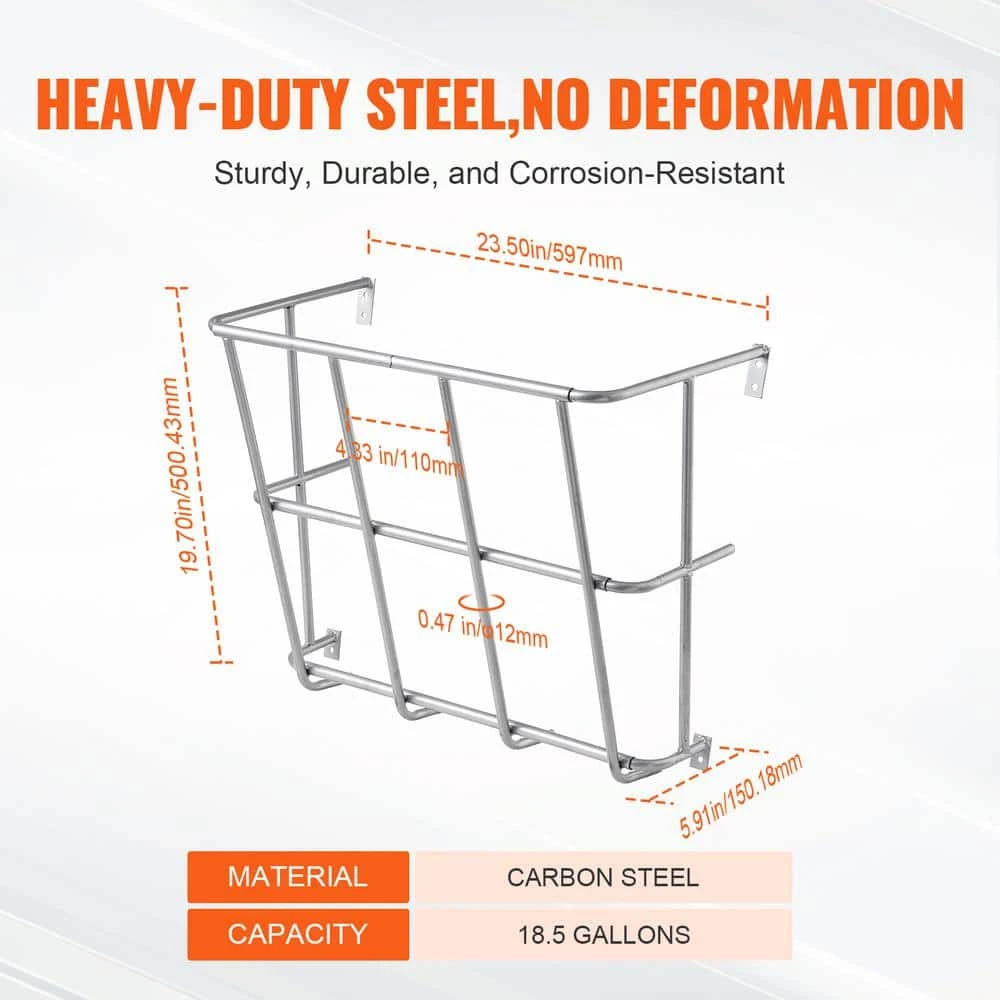 Livestock Hay Feeder, 18.5 Gal. Large Capacity, Heavy-Duty Steel Goat Hay Rack, 24.4 In. Long Wall Mounted Hay Holder 5 Livestock Hay Feeder, 18.5 Gal. Large Capacity, Heavy-Duty Steel Goat Hay Rack, 24.4 In. Long Wall Mounted Hay Holder - Image 3