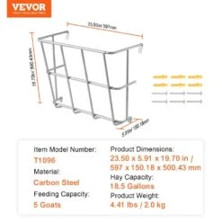 Livestock Hay Feeder, 18.5 Gal. Large Capacity, Heavy-Duty Steel Goat Hay Rack, 24.4 In. Long Wall Mounted Hay Holder 16 Livestock Hay Feeder, 18.5 Gal. Large Capacity, Heavy-Duty Steel Goat Hay Rack, 24.4 In. Long Wall Mounted Hay Holder -Patio Furniture Shop vevor specialty garden tools scwsqbgswgws1egm7v0 76 1000