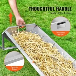 Livestock Feeding Trough, 22 Gal. Capacity 45 In. Hay Feeder, Heavy Duty Steel Livestock Trough, Galvanized Steel Feeder -Patio Furniture Shop vevor specialty garden tools scwsqcswsq45leotgv0 1f 1000