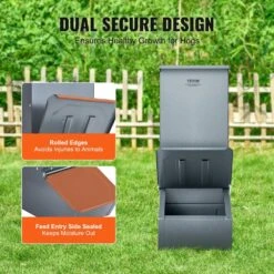 Hog Feeder, 2.2 Bushel Capacity Single Door Pig Feeder, Heavy Duty Steel Piglets Feeder Multipurpose Trough Creep Feeder -Patio Furniture Shop vevor specialty garden tools scwsqdmzwsq1wlrj5v0 1f 1000