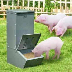 Hog Feeder, 2.2 Bushel Capacity Single Door Pig Feeder, Heavy Duty Steel Piglets Feeder Multipurpose Trough Creep Feeder -Patio Furniture Shop vevor specialty garden tools scwsqdmzwsq1wlrj5v0 31 1000