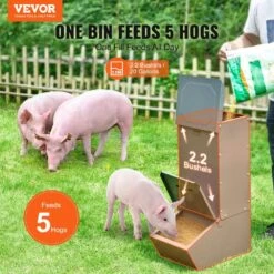 Hog Feeder, 2.2 Bushel Capacity Single Door Pig Feeder, Heavy Duty Steel Piglets Feeder Multipurpose Trough Creep Feeder -Patio Furniture Shop vevor specialty garden tools scwsqdmzwsq1wlrj5v0 c3 1000