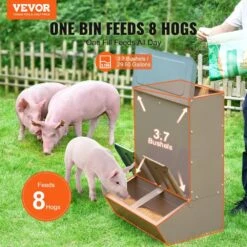 Hog Feeder 3.7 Bushel Capacity Double Door Pig Feeder, Heavy Duty Steel Piglets Feeder, Multipurpose Trough Creep Feeder -Patio Furniture Shop vevor specialty garden tools scwsqlmzwsq2l3dl0v0 c3 1000