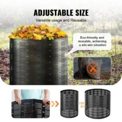 Compost Bin 220 Gal. Outdoor Expandable Composter And Large Capacity Composting Bin Creation Fertile Soil Blade Span -Patio Furniture Shop vevor stationary composters gdsdfxhspe24xfbxxv0 44 1000