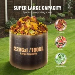 Compost Bin 220 Gal. Outdoor Expandable Composter And Large Capacity Composting Bin Creation Fertile Soil Blade Span -Patio Furniture Shop vevor stationary composters gdsdfxhspe24xfbxxv0 4f 1000
