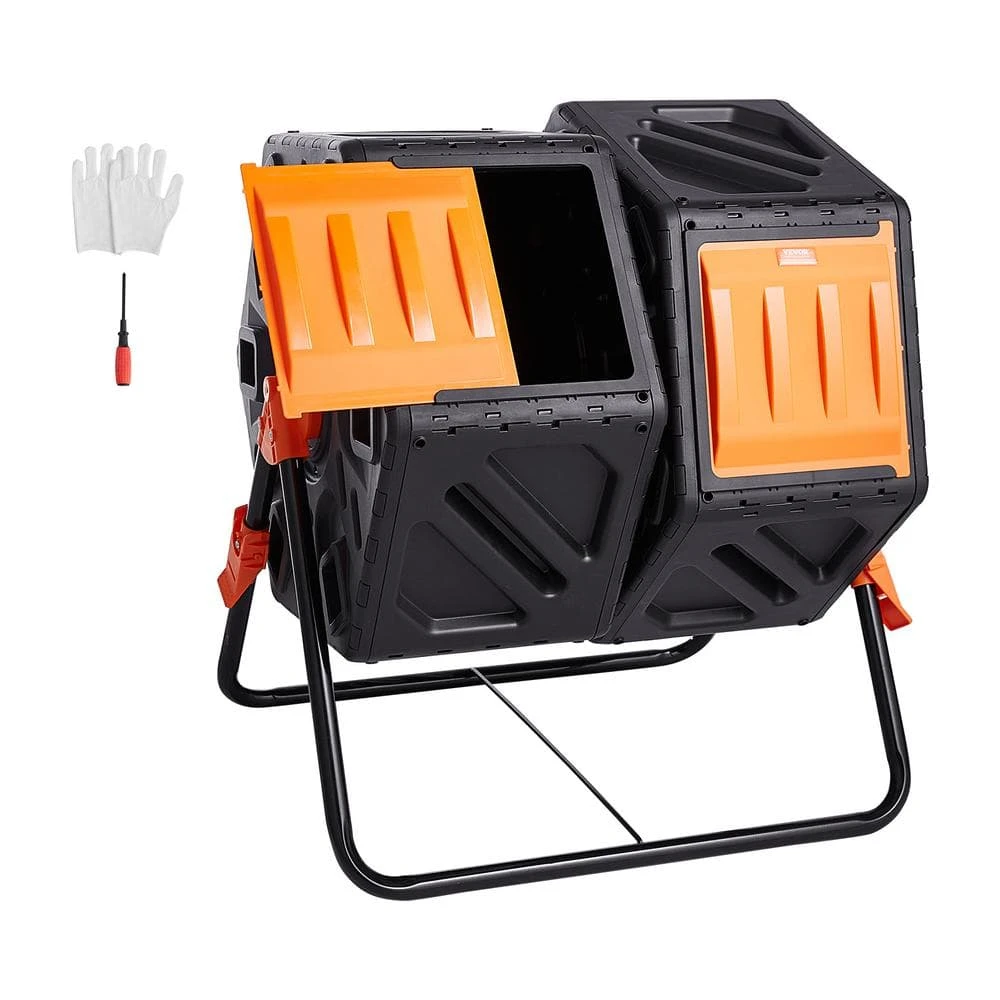 Compost Bin 37 Gal. Dual Chamber Composting Tumbler High Volume Two Rotating Chambers With 2 Sliding Door And Frame 3 Compost Bin 37 Gal. Dual Chamber Composting Tumbler High Volume Two Rotating Chambers With 2 Sliding Door And Frame