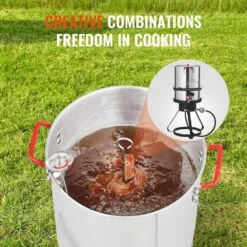 Turkey Deep Fryer 30 Qt. Turkey Fryer Boiler Steamer Cooker Set Outdoor Aluminum Seafood Frying Pot -Patio Furniture Shop vevor turkey fryers h30qt54000btu6sihv0 44 1000