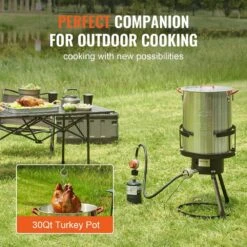 Turkey Deep Fryer 30 Qt. Turkey Fryer Boiler Steamer Cooker Set Outdoor Aluminum Seafood Frying Pot -Patio Furniture Shop vevor turkey fryers h30qt54000btu6sihv0 fa 1000