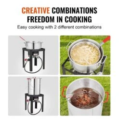 Turkey 30 Qt. Deep Fryer Turkey And 10 Qt. Fish Steamer Cooker Set 54,000 BTU Burner Propane Gas Boiler 14 Turkey 30 Qt. Deep Fryer Turkey And 10 Qt. Fish Steamer Cooker Set 54,000 BTU Burner Propane Gas Boiler -Patio Furniture Shop vevor turkey fryers hjyzgtz30qt1068zrv0 44 1000