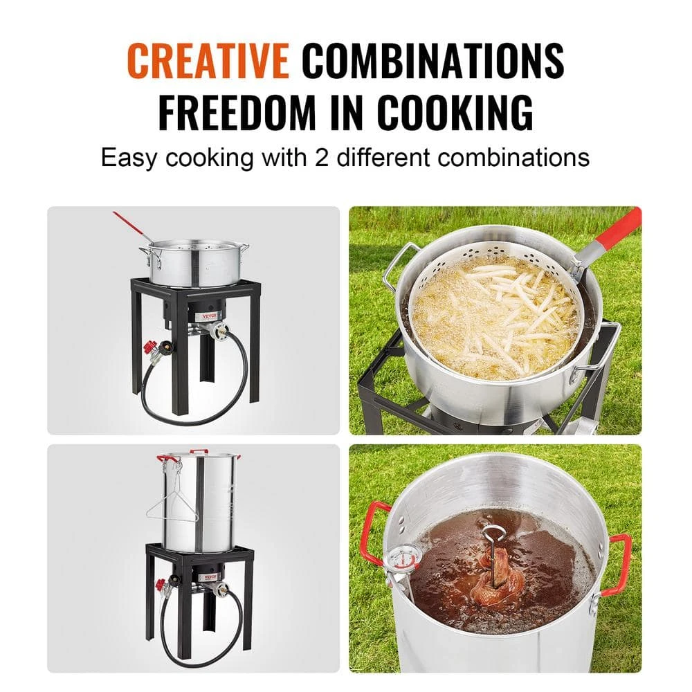 Turkey 30 Qt. Deep Fryer Turkey And 10 Qt. Fish Steamer Cooker Set 54,000 BTU Burner Propane Gas Boiler 7 Turkey 30 Qt. Deep Fryer Turkey And 10 Qt. Fish Steamer Cooker Set 54,000 BTU Burner Propane Gas Boiler - Image 5
