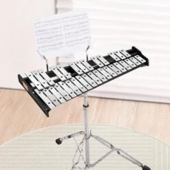 32 Note Professional Glockenspiel Xylophone Bell Kit With Adjustable Stand And Carrying Bag For Students & Adults -Patio Furniture Shop vevor wind chimes 32yfzqyzjwlx0a1c1v0 31 1000
