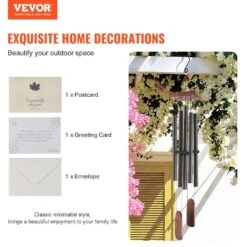 Wind Chimes For Outside, 48 In. Deep Tone Wind Chimes With 5-Tubes, Unique Large Memorial Wind Chimes For Anniversary -Patio Furniture Shop vevor wind chimes jsflhs48inchzepnav0 76 1000
