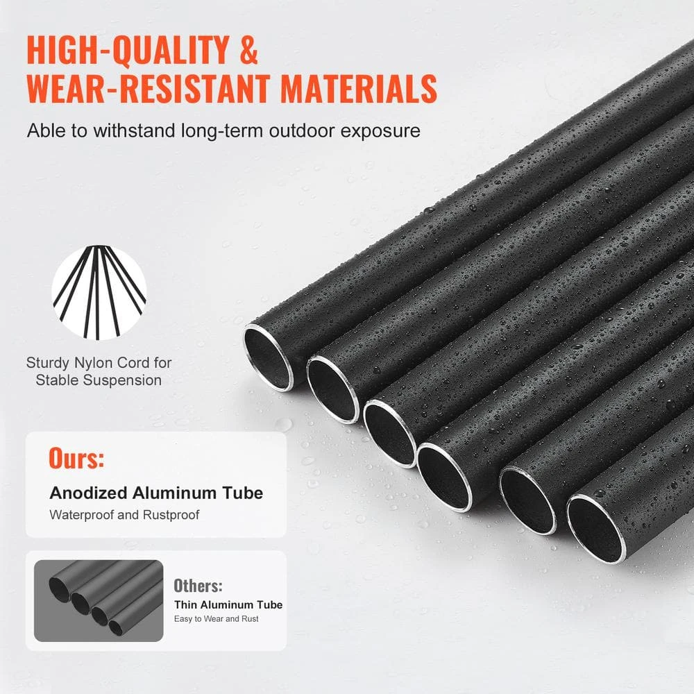 Black Wind Chimes For Outside, 58 In. Deep Tone Wind Chimes With 6 Tubes, Unique Large Memorial Wind Chimes, No Cabinet 7 Black Wind Chimes For Outside, 58 In. Deep Tone Wind Chimes With 6 Tubes, Unique Large Memorial Wind Chimes, No Cabinet - Image 5