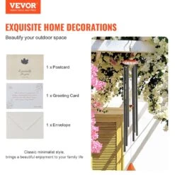 Wind Chimes For Outside, 60 In., Deep Tone Wind Chimes With 6-Tubes Unique Large Memorial Wind Chimes For Anniversary -Patio Furniture Shop vevor wind chimes jsflhs60inch21a4xv0 76 1000