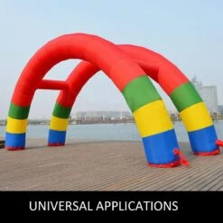 Twin Arches 26.2 X 10.4 Ft. Inflatable Rainbow Arch With Blower Inflatable Archway For Party -Patio Furniture Shop vevor yard inflatables cqgm8mx4msgm00001v1 76 1000