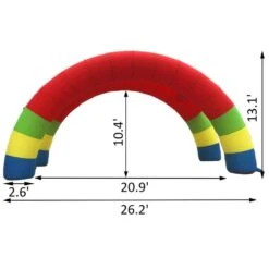 Twin Arches 26.2 X 10.4 Ft. Inflatable Rainbow Arch With Blower Inflatable Archway For Party -Patio Furniture Shop vevor yard inflatables cqgm8mx4msgm00001v1 d4 1000